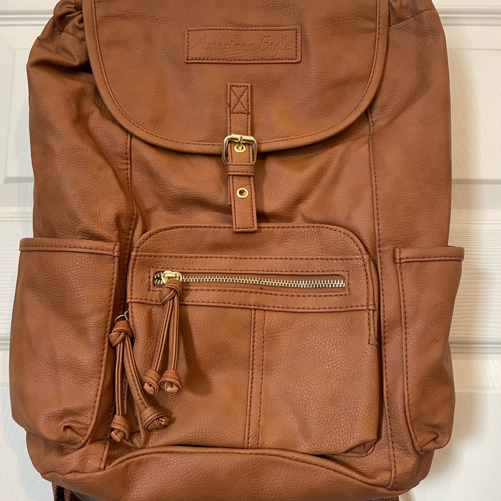 NWT American Eagle Outfitters Tan Leather Backpack